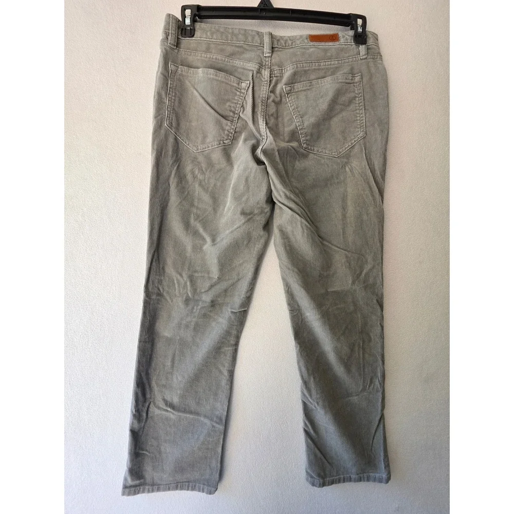 Lands End Womens Corduroy Pants Petite 10 Gray Straight Leg Stretch Casual